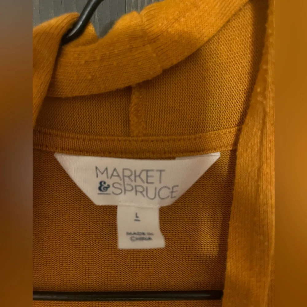 Market & Spruce Golden Open Front Cardigan - Picture 2 of 4